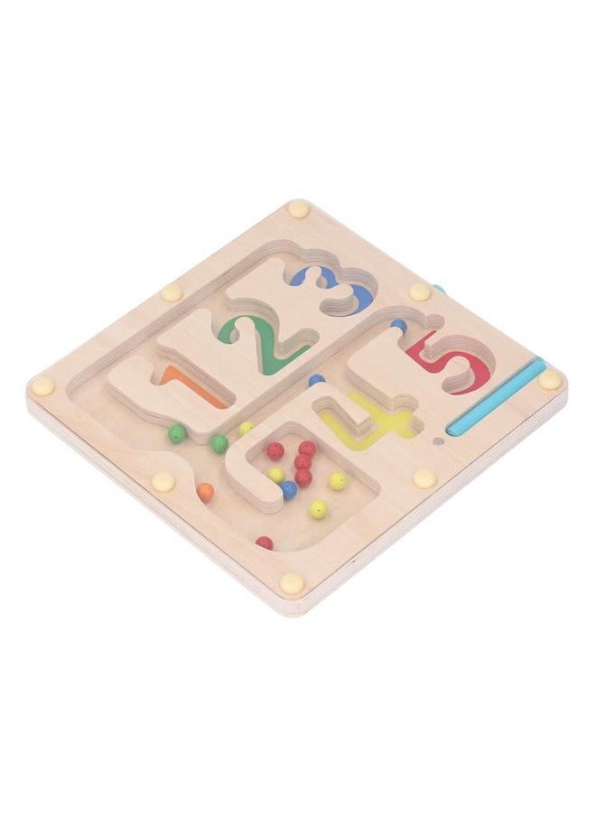 نيبمينينت - Magnetic Color and Number Maze Wooden Magnet Matching Counting Puzzle Board Educational Children Sorting Toy with Pen - Image 1