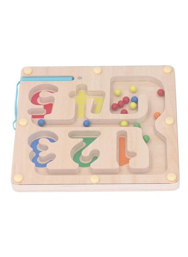 نيبمينينت - Magnetic Color and Number Maze Wooden Magnet Matching Counting Puzzle Board Educational Children Sorting Toy with Pen - Image 1