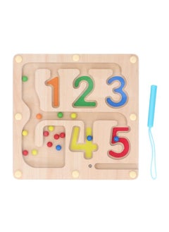 نيبمينينت Magnetic Color and Number Maze Wooden Magnet Matching Counting Puzzle Board Educational Children Sorting Toy with Pen  - Image 1
