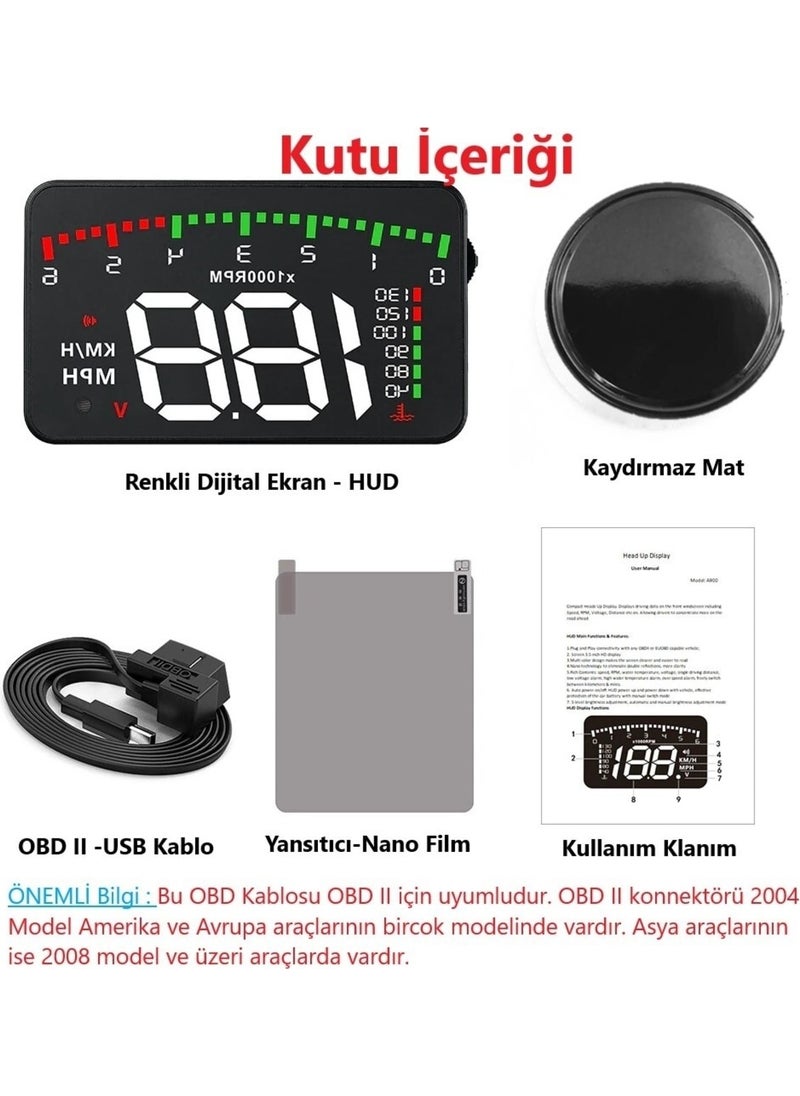 Duhaline - Compatible For Hyundai Era-Getz Car External Digital Temperature-Speed-Revolution-Voltage Display Hub Obd - Image 1