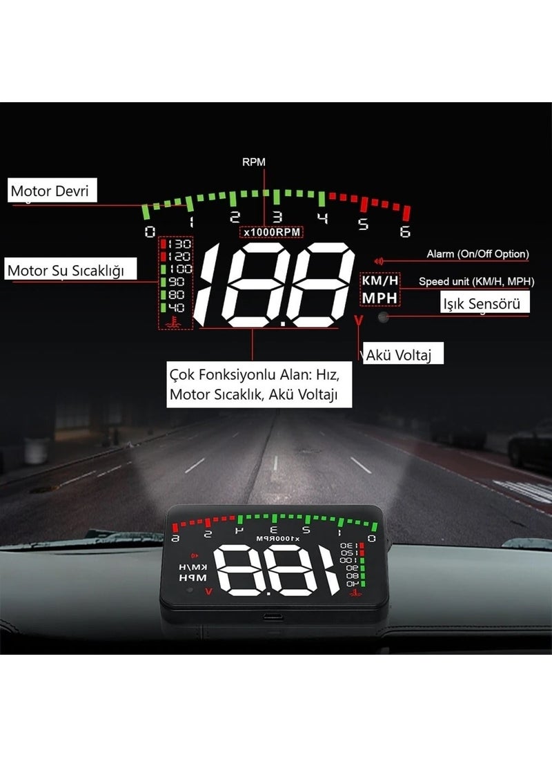 Duhaline - Compatible For Hyundai Era-Getz Car External Digital Temperature-Speed-Revolution-Voltage Display Hub Obd - Image 1