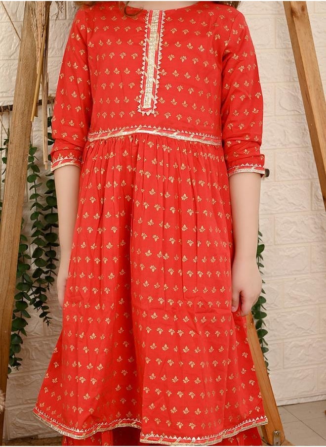 LILPICKS Printed Peplum Kurta Sharara Set  - Image 3