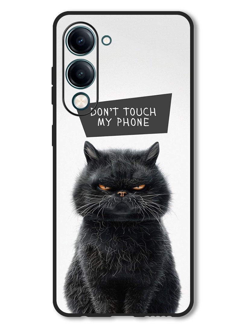 Theodor Case Compatible with Vivo Y29s Protection Shockproof Bumper Cover Dont Touch My Phone Cat - Image 1