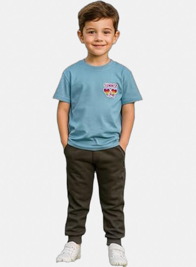 فايبز تيشيرت بطبعه summer vibes للأولاد - Image 1