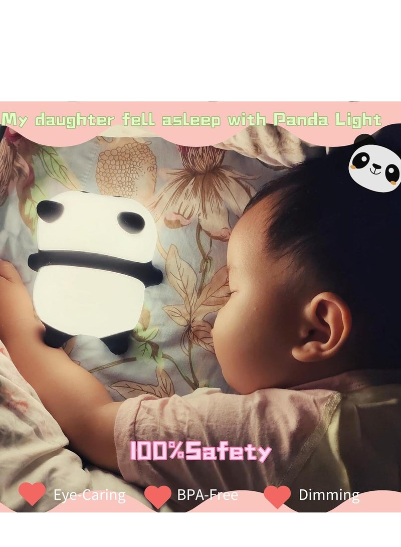 Cute Panda Night Light, LED Squishy Novelty Animal Night Lamp, 3 Level Dimmable Nursery Nightlight, Rechargeable Bedside Touch Lamp for Breastfeeding Toddler Baby Kids Decor, Cool Gifts for Kids  - Image 2