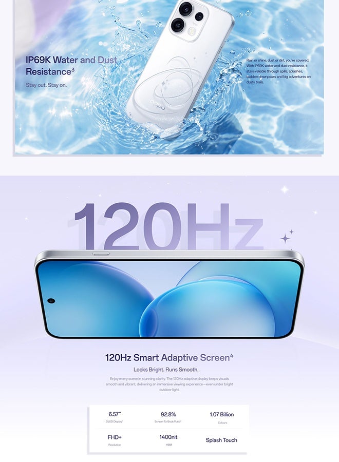 OPPO Reno16F 5G Dual SIM Twilight Violet 8GB RAM 256GB with FREE Enco Buds 3 Pro, Google Cloud Storage, Spotify Premium and VIP Card Warranty – Middle East Version - Image 3