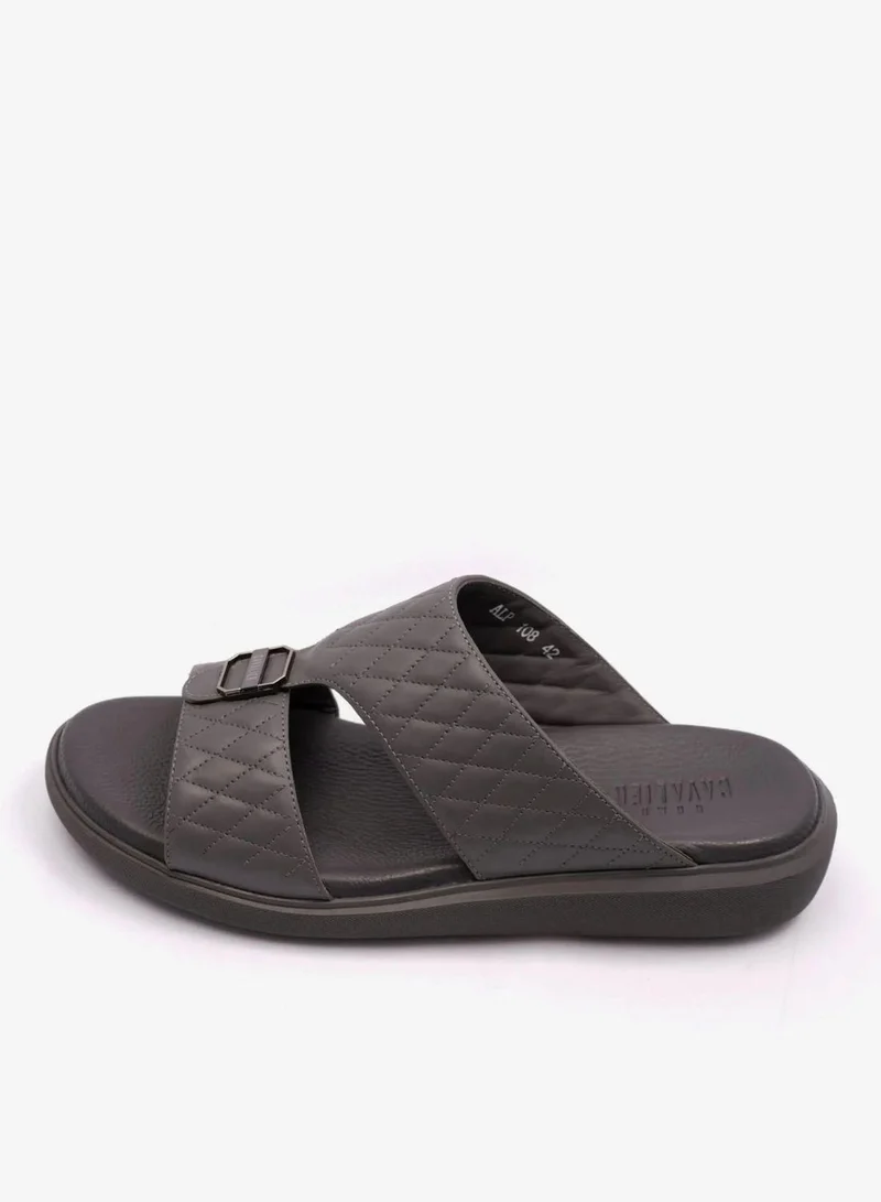 UOMO CAVALIER MENS ARABIC QUILTING PATTERN SANDALS GREY