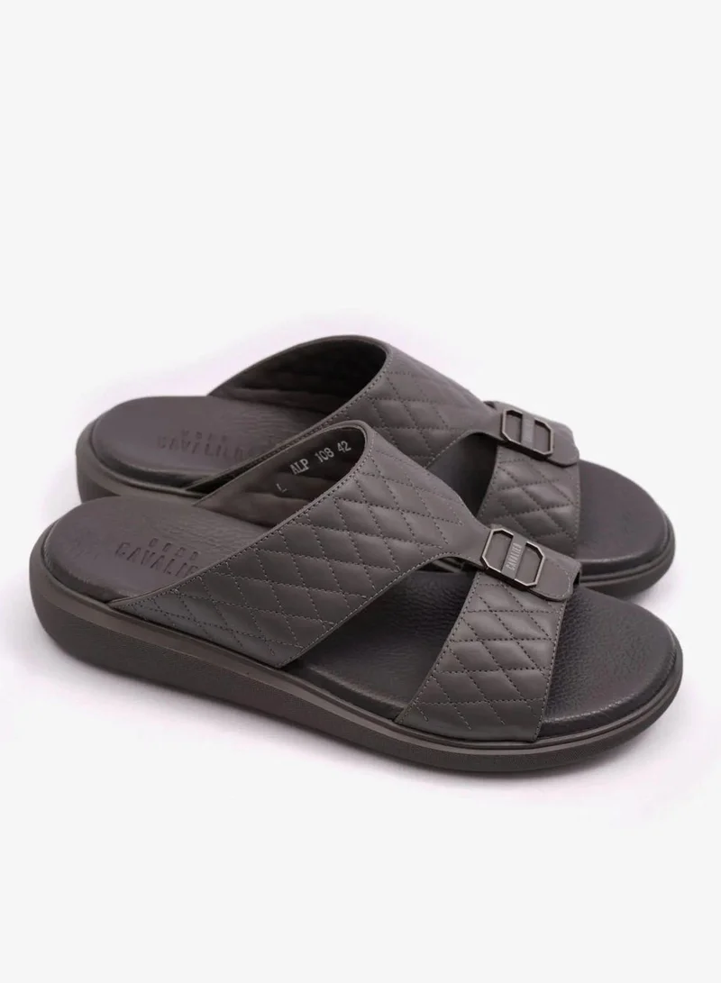 UOMO Cavalier  UOMO CAVALIER MENS ARABIC QUILTING PATTERN SANDALS GREY for Men | Best Price UAE