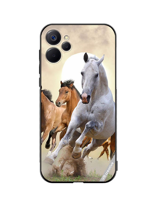 VR CREATIVE Protective Case Cover For Realme 9i 5G Running Horses Design Multicolour - Image 1