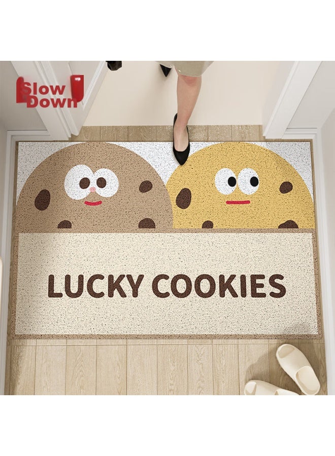 Slowly Say Manshuo Entrance Door Mat, Home Use Silk Loop Cuttable Dust Removal Non-slip Water-absorbing Doormat, Quque 60*90cm - Image 1