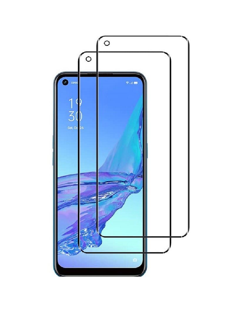 Super 2 Pieces  Tempered Glass Screen Protector Clear Designed For Oppo A53s Full Screen Coverage And Bubble Free - Image 1