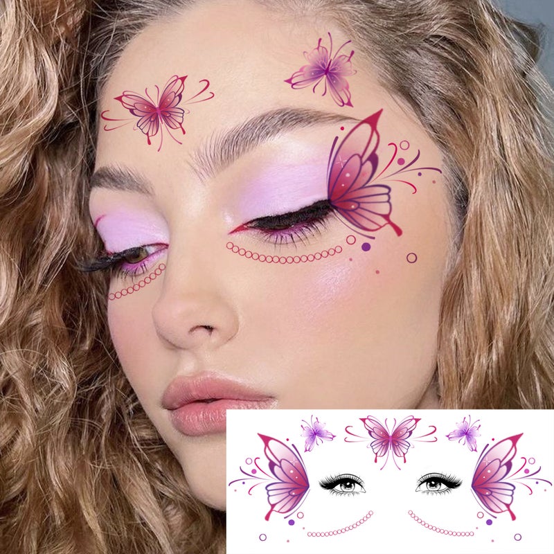ملصقات وشم فراشة مؤقتة - Image 2