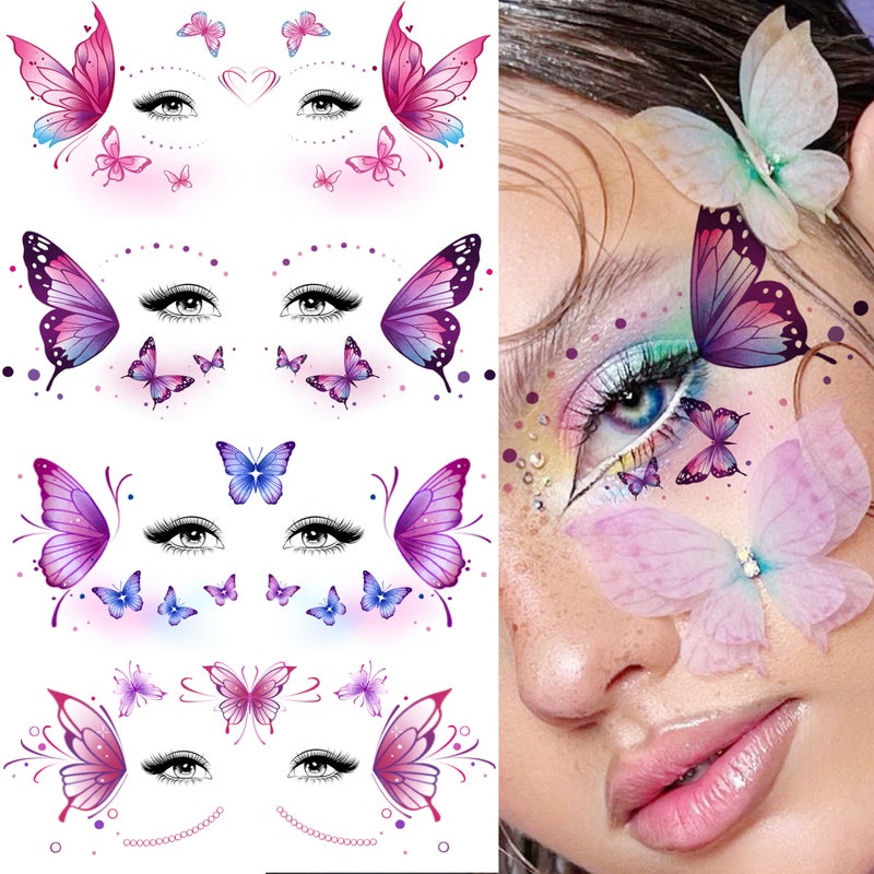 ملصقات وشم فراشة مؤقتة - Image 1