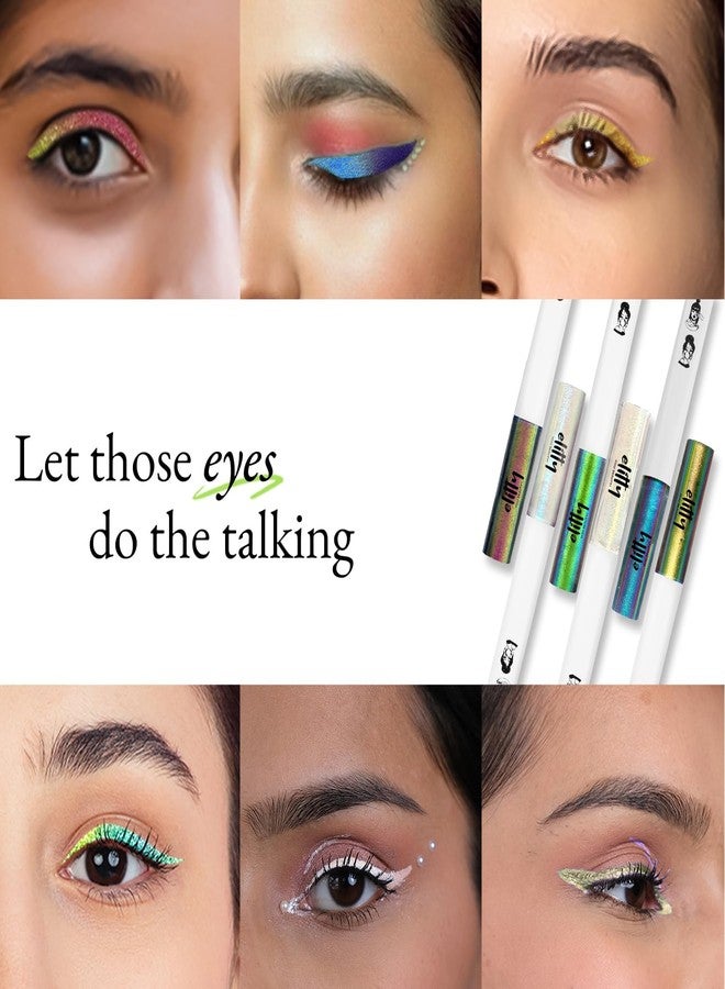 Elitty Holographic Eyeliner 4g - Celestial With Ombre Shimmery Finish | Long Lasting, Waterproof, Smudge Proof Liquid Eyeliner | Quick Drying Formula With Monochrome Effect - Shade (Pink-Copper) - Image 5