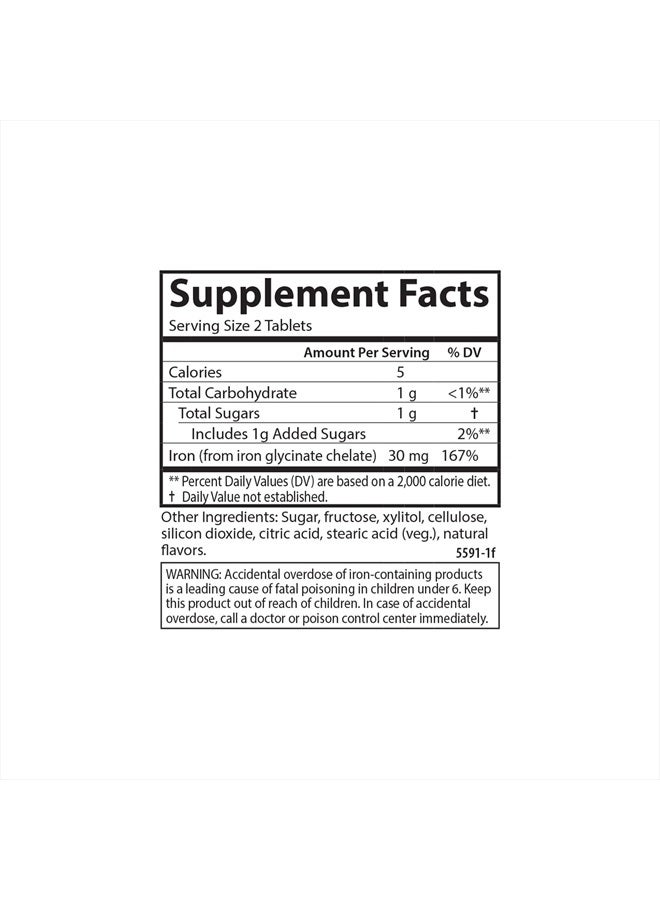 Carlson Chewable Iron, 30 mg, Superior Absorption, Blood Health, Energy Production & Optimal Wellness, Natural Strawberry Flavor, 60 Tablets - Image 4