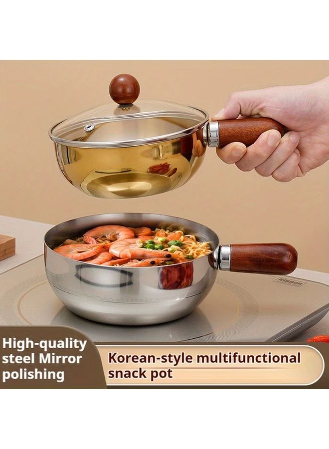 Silvery Stainless Steel Mini Saucepan 5.5inch Non Stick Reliable for Sauces - Image 1
