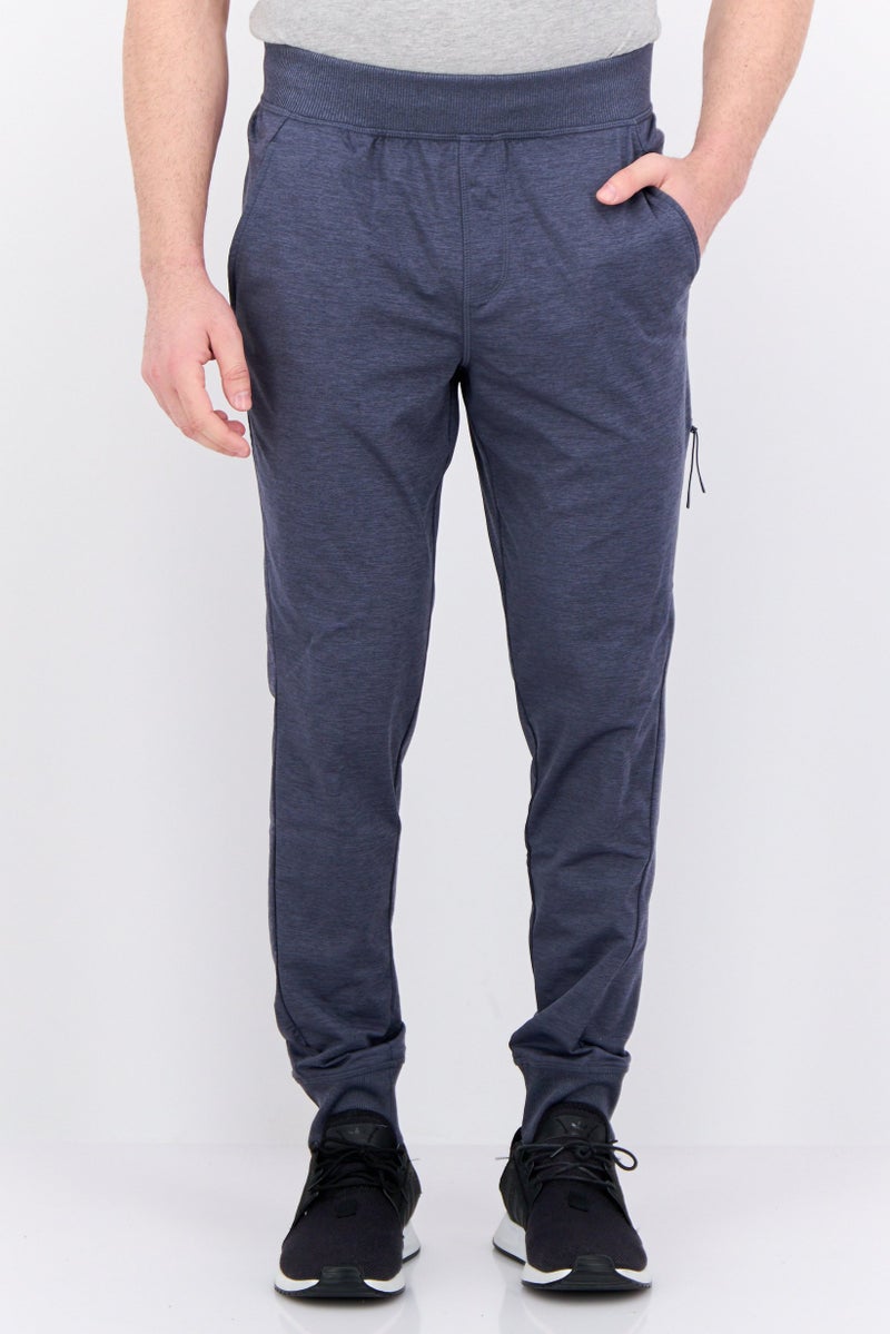 Gaiam Men Slim Fit Solid Jogger Pants, Heather Grey - Image 1