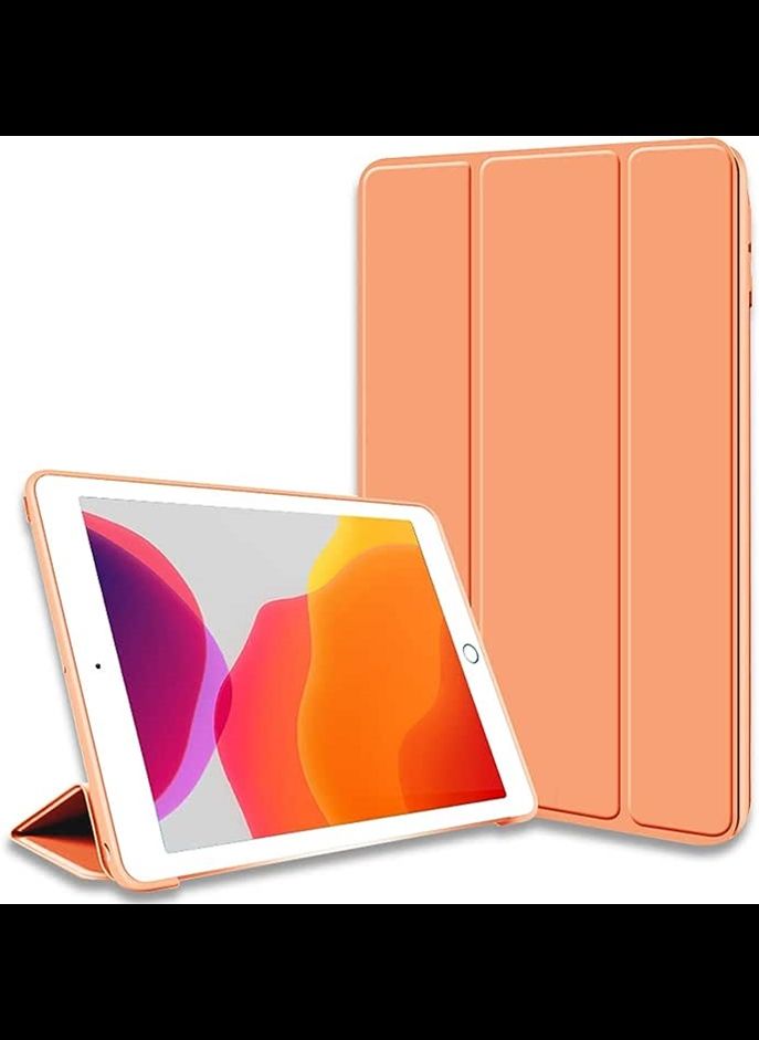 iPad 10.2 Inch 2020/2019 Case,Slim Lightweight Trifold Stand Smart Shell,TPU Soft Silicone Cover with Auto Wake/Sleep for iPad 8th/7th Generation (Orange)