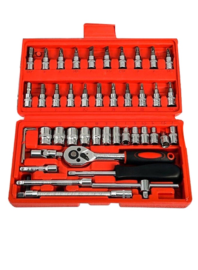 46-Piece Quick Ratchet Sleeve Auto Repair Tool Kit With Box