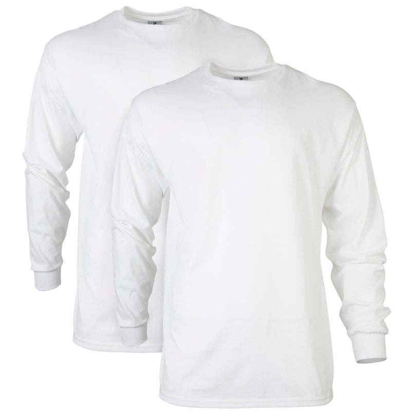 Gildan Men's Ultra Cotton Long Sleeve T-Shirt, Style G2400, Multipack, White (2-Pack), 4X-Large - Image 1