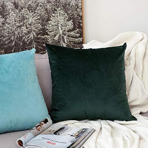 Khooti Velvet Cushion Cover, 30x30 | Teal Green | Pack of 2 | Solid Plain Soft & Smooth, Decorative Cushion Covers for Living Room, Bedroom, Couches, Chairs, Sofas, Beds & Home Decor - Image 5