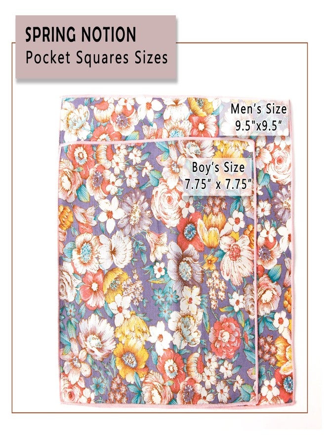 Spring Notion Boys' Cotton Floral Handkerchief Hanky Pocket Squares in colors matching David's Bridals, 63-Yellow Blue - Image 4