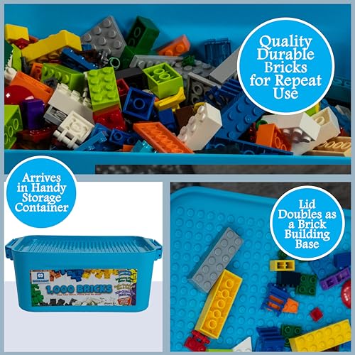 Brick Loot 1,000 Bricks Plus 70 Building Blocks Bulk Set – 1,070 Pieces with Deluxe Storage Box, Lego-Compatible Mixed Colors Classic Bricks, Creative STEM Construction Toys for Kids & Adults - Image 3