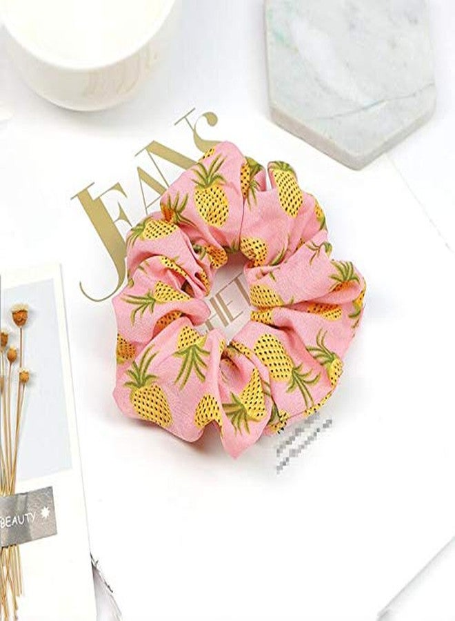 Elandy 8PCS Bright Color Hair Rope Pineapple Pattern Cute Hair Ties Scrunchies Satin Elastic Ponytail Holders Rubber Bands Soft Hair Bow Bobbles Headdress Hair Decorations Accessory Women Girl Daily Gift - Image 4