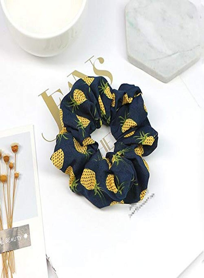Elandy 8PCS Bright Color Hair Rope Pineapple Pattern Cute Hair Ties Scrunchies Satin Elastic Ponytail Holders Rubber Bands Soft Hair Bow Bobbles Headdress Hair Decorations Accessory Women Girl Daily Gift - Image 5