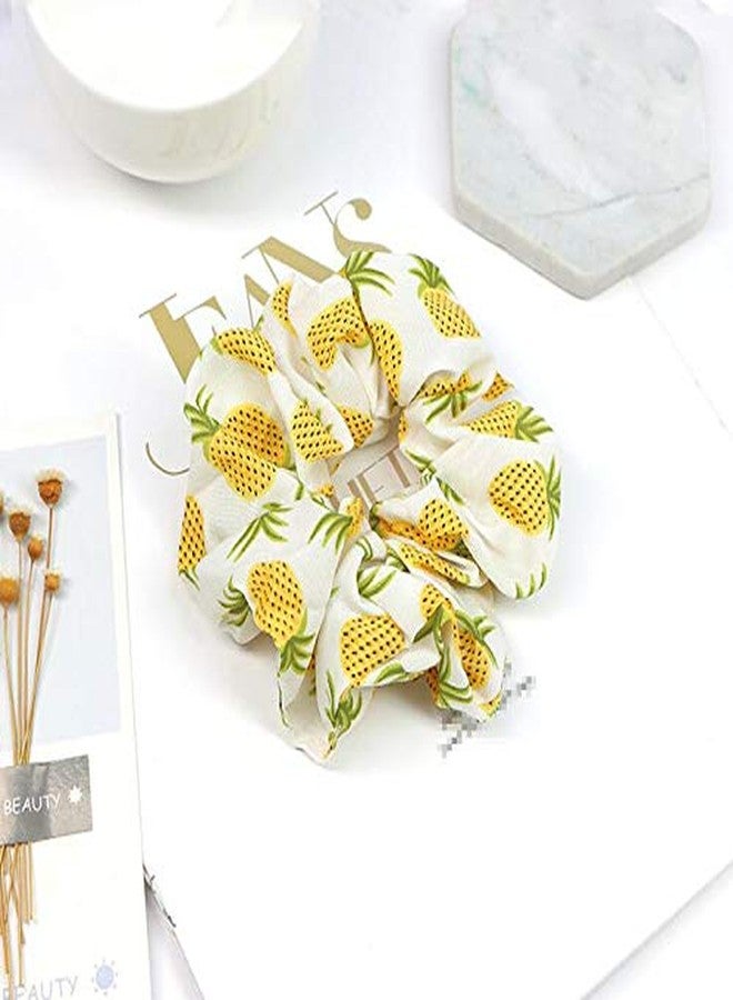 Elandy 8PCS Bright Color Hair Rope Pineapple Pattern Cute Hair Ties Scrunchies Satin Elastic Ponytail Holders Rubber Bands Soft Hair Bow Bobbles Headdress Hair Decorations Accessory Women Girl Daily Gift - Image 3