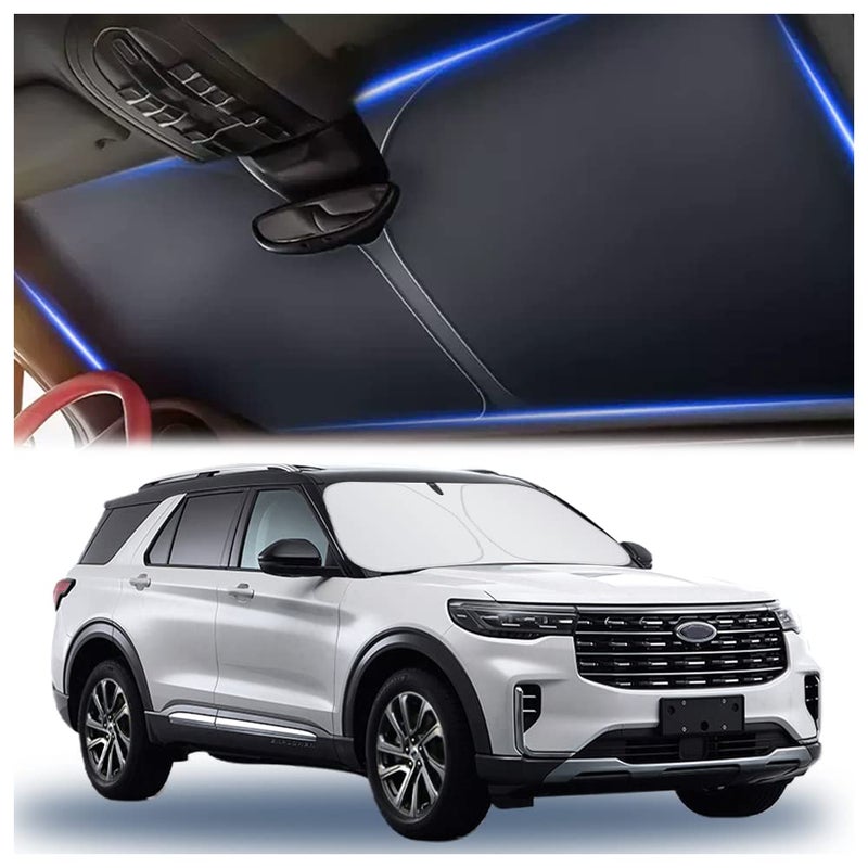 Aokdom 300T Thickened Automotive Glass Sunshade and Comes with Storage Bag,Keep Car Interior Cool,Universal Windshield Sun Shade Fit for Cars,Trucks,SUVs (L: 57.08 * 31.5 inch) - Image 1