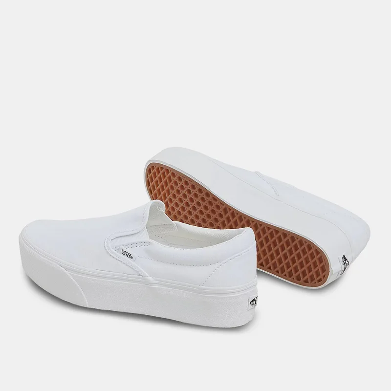 VANS White Classic Stackform Unisex Slip-On Shoes  | Best Price UAE
