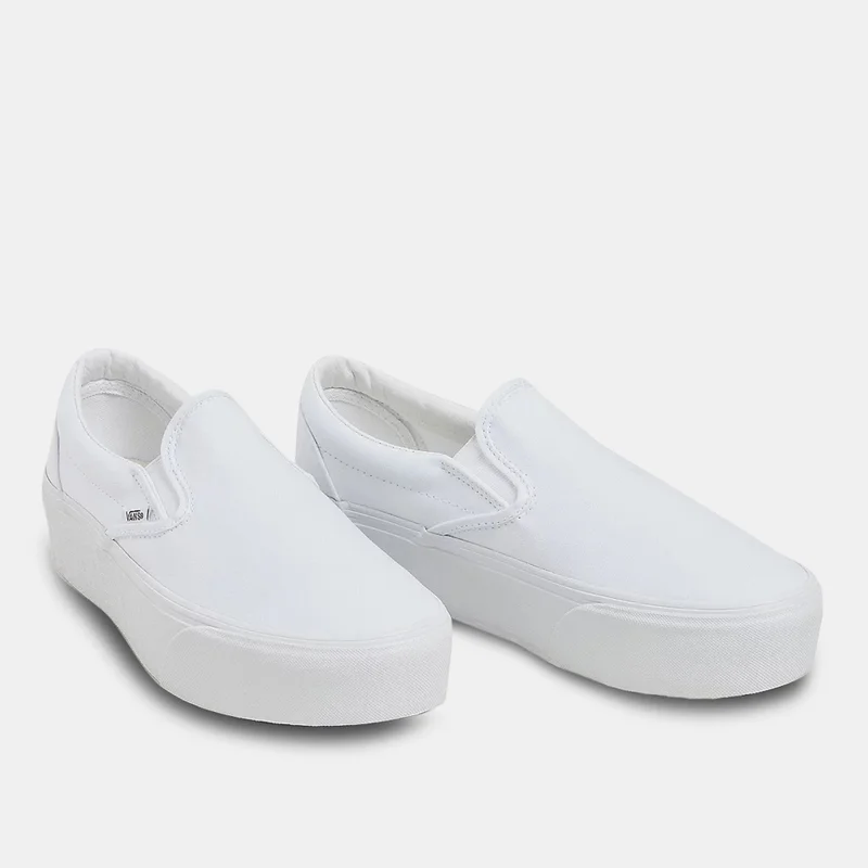 VANS White Classic Stackform Unisex Slip-On Shoes  | Best Price UAE