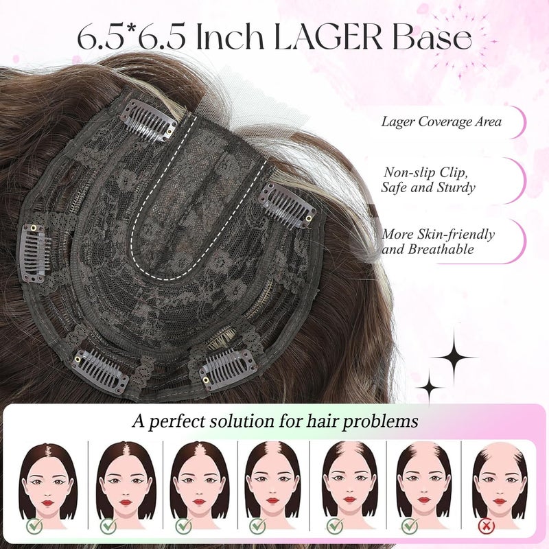 UDU 11" Hair Topper for Women with Thinning Hair, Natural-Looking Wiglet, Lightweight & Add Volume Hairpiece for White HairRoots Cover, Changing Hairstyle, Trendy and Comfortable Design - Image 5