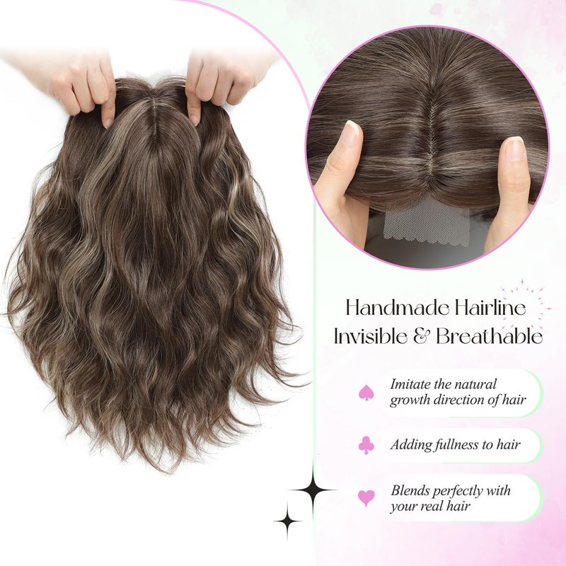 UDU 11" Hair Topper for Women with Thinning Hair, Natural-Looking Wiglet, Lightweight & Add Volume Hairpiece for White HairRoots Cover, Changing Hairstyle, Trendy and Comfortable Design - Image 4