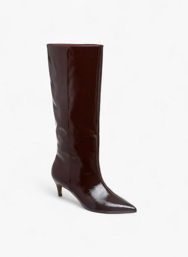 Celeste Women's Solid High Shaft Boots with Zip Closure and Stiletto Heels - Image 2