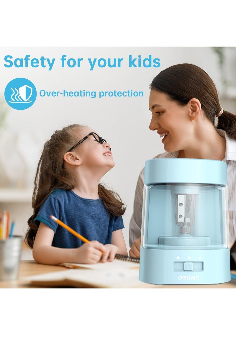 Deli Electric Pencil Sharpener, Automatic Pencil Sharpeners for No.2 Pencils Colored Pencils, Operated 3 Adjustable Sharpening Modes, USB & Battery Operated Pencil Sharpener for Kids, School, Home, Office,  Classroom - Image 4