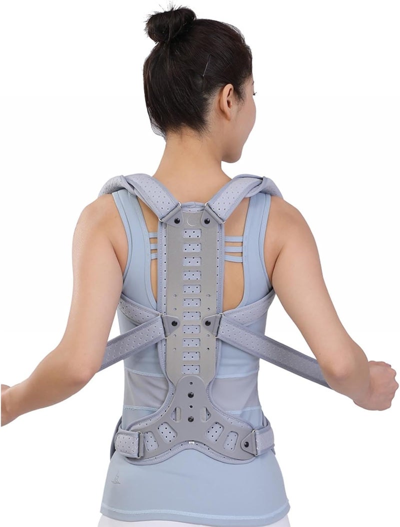 Adjustable scoliosis orthotics for adult male and female back correction, fixed support and protective gear  Grey  M - Image 4