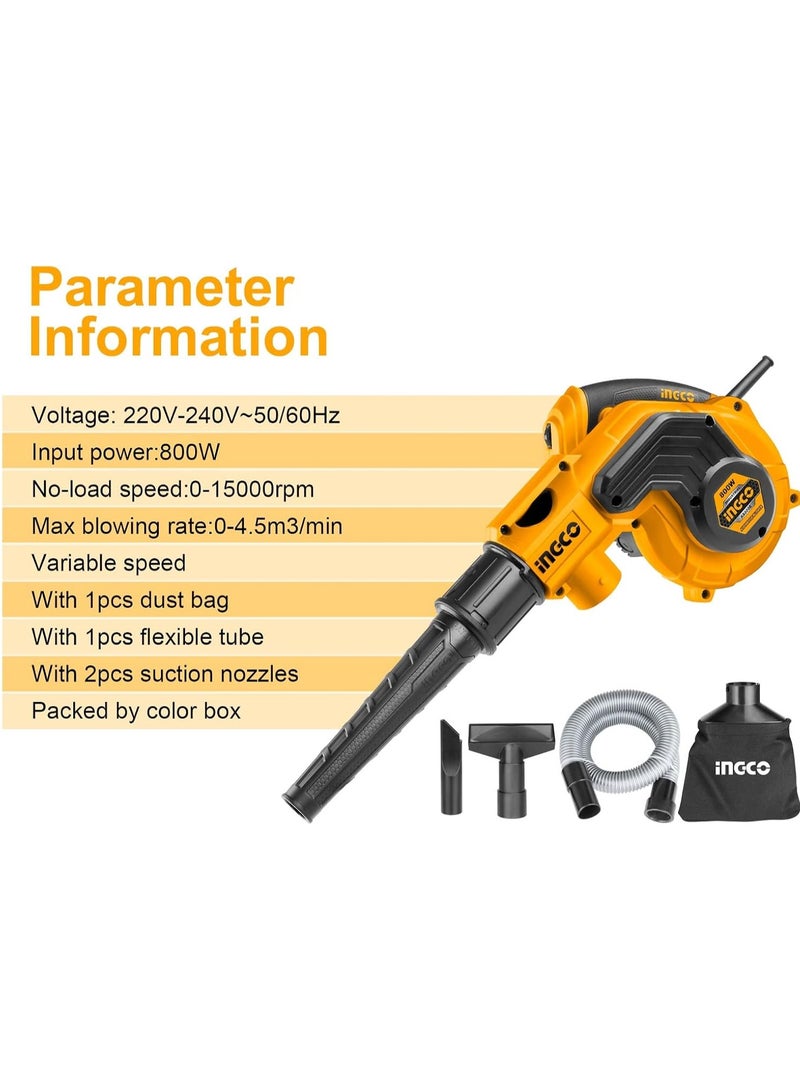 INGCO Aspirator Blower Air Compact with Vacuum Function 800 Watt Powerful Motor - Image 3