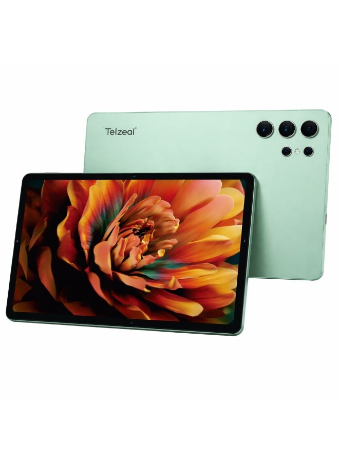 Telzeal تابلت تلزيل P202 – أخضر (12 جيجابايت RAM، 512 جيجابايت ROM)، شاشة 11 بوصة HD، بطارية 10000 مللي أمبير، كاميرا خلفية 20 ميجابكسل، شريحتين SIM، أندرويد 15، لوحة مفاتيح وفأرة متضمنة - Image 1