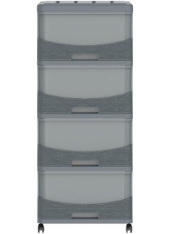Cosmoplast Cedargrain 4 Tiers Storage Cabinet With Drawers and Wheels  - Image 5