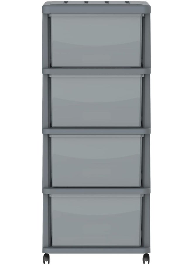 Cosmoplast - Cedargrain 4 Tiers Storage Cabinet With Drawers and Wheels - Image 1