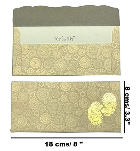 Krisah Pack of 25 pcs Beige Sagan/Shagun/Cash/Gift Paper Envelopes (25, Beige) - Image 3