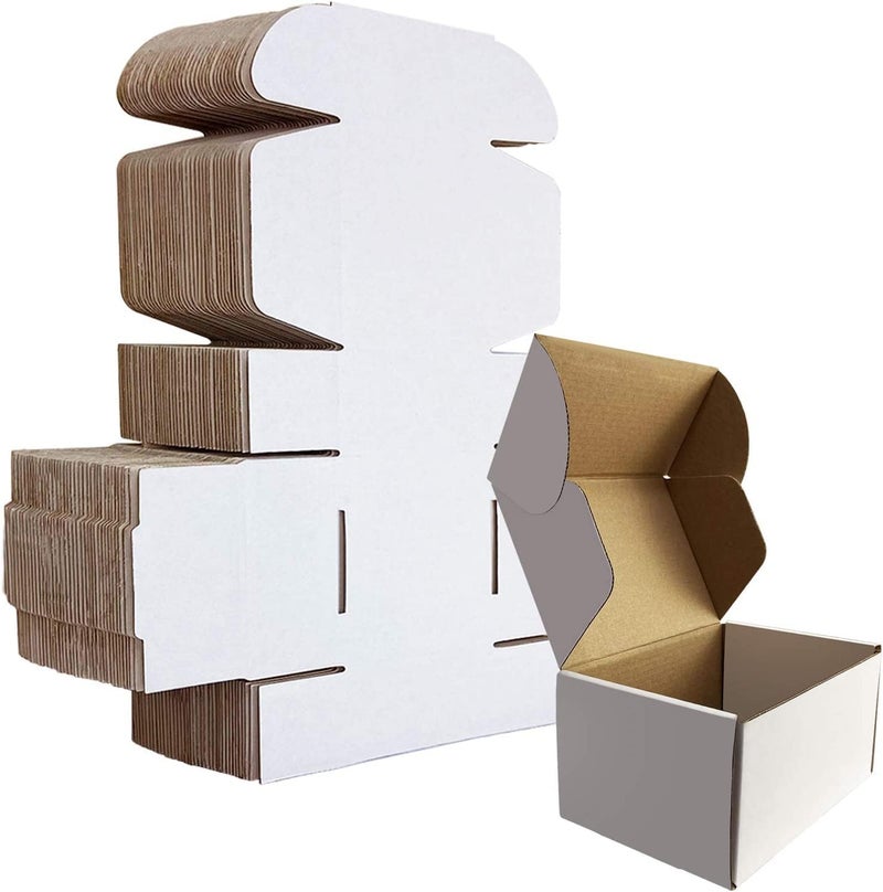 HORLIMER Pack of 25 Small White Cardboard Shipping Boxes with Lid, 153 x 102 x 76 mm, Perfect for Shipping, Gift, Storage or DIY Projects - Image 1
