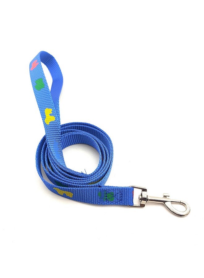 Imported Nylon Printed Dog Leash And Collar Set Adjustable, Suitable For Puppies Of All Dog Breeds 15 Mm (Blue Color) - Image 3