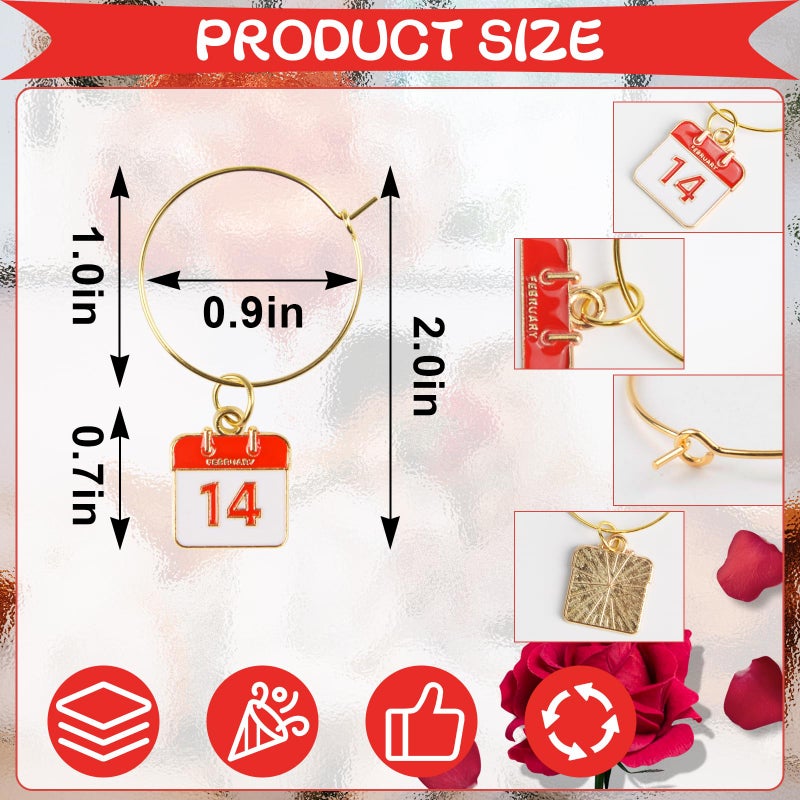 Qumenan 36 Pcs Valentines Wine Glass Charms Stem Glasses Markers for Cocktail Tasting Party Favors Decorations Supplies - Image 2