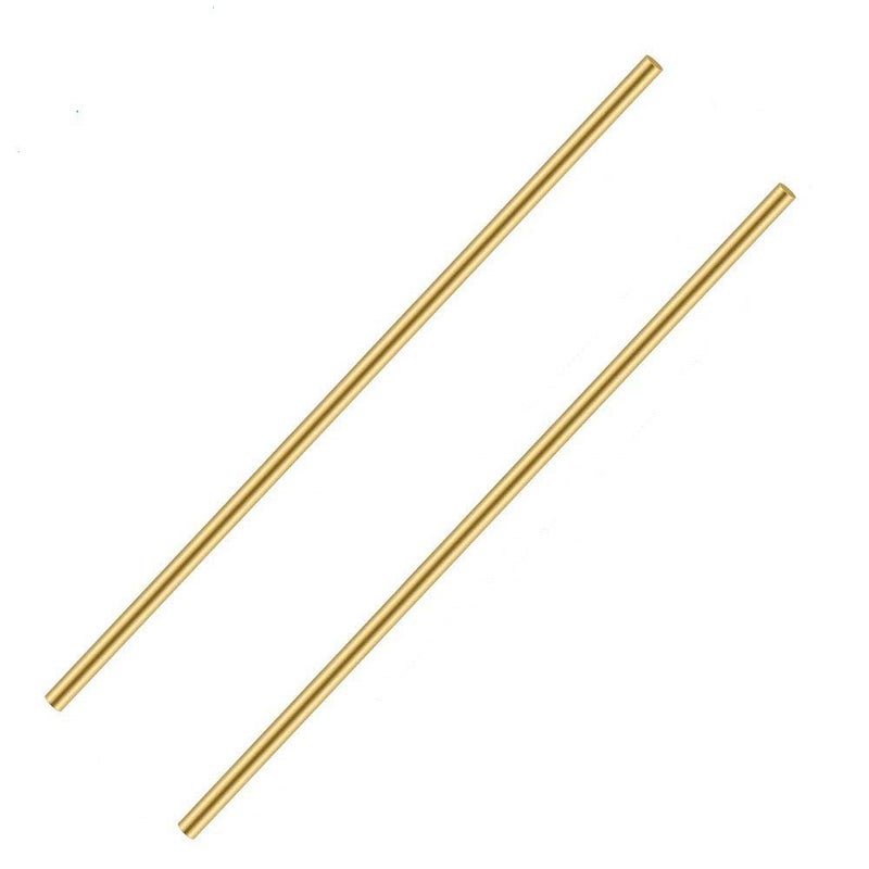 Comonc 2 PCS 8 mm/5/16 Solid Round Brass Rod Brass Bar Stock Lathe Bar Stock Kit Suitable for Lathe Turning,Knife Handles, DIY Craft,8mm/5/16 inch in Diameter 12 Inch in Length,C27400 - Image 1