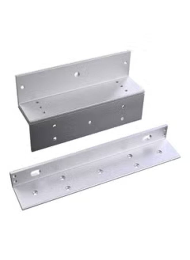 Z and L Shape Door Lock Bracket for Interior Door 600lbs/280kg Chain Lock with Electric Magnetic Lock Silver  - Image 1