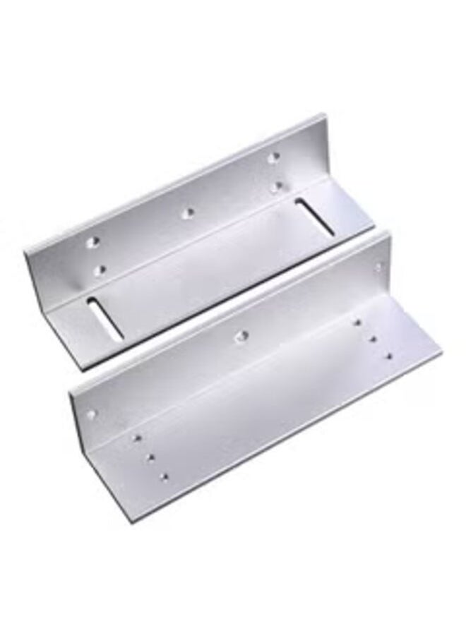 Z and L Shape Door Lock Bracket for Interior Door 600lbs/280kg Chain Lock with Electric Magnetic Lock Silver  - Image 2