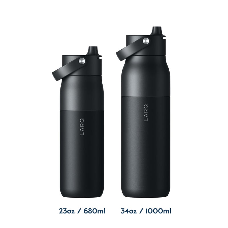 LARQ Bottle Swig Top 23oz - Insulated Stainless Steel Water Bottle With Built-In Silicone Handle | Thermos  BPA Free | Reusable Water Bottle for Sports  Gym  and Travel  Obsidian Black - Image 2